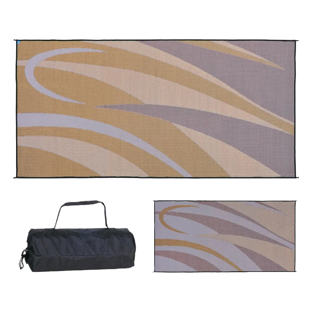 PATIO MAT,8x16 BROWN/GOLD