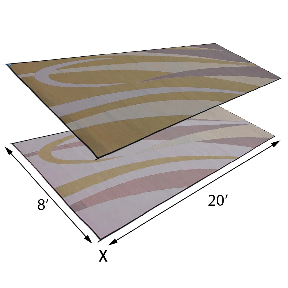 PATIO MAT,8x20 BROWN/GOLD