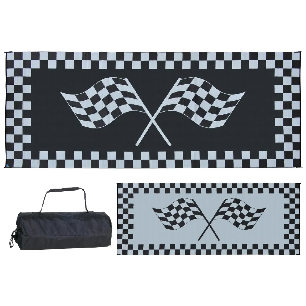 PATIO MAT,8X20 RACING FLAG