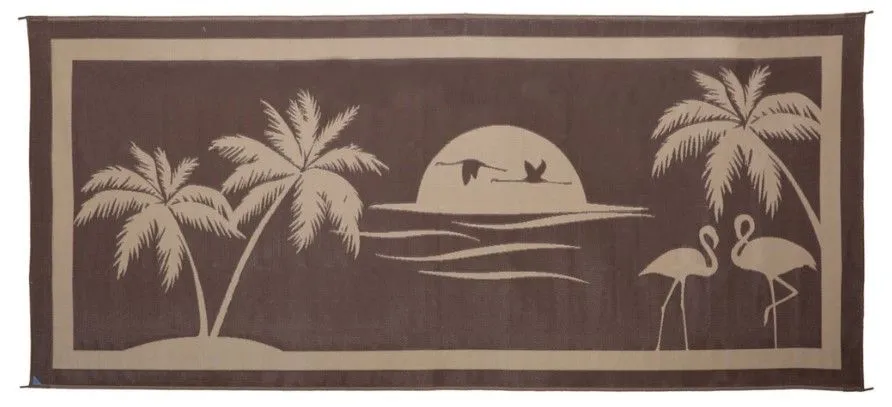 Tropical Oasis Mat, BRN/BGE, 8