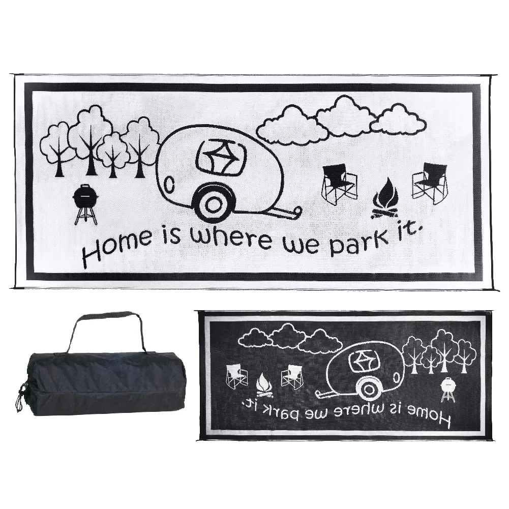 RV Home Mat, BLK/WH, 8x18