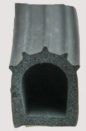 D Seal w/ Tape Black Ribbed -