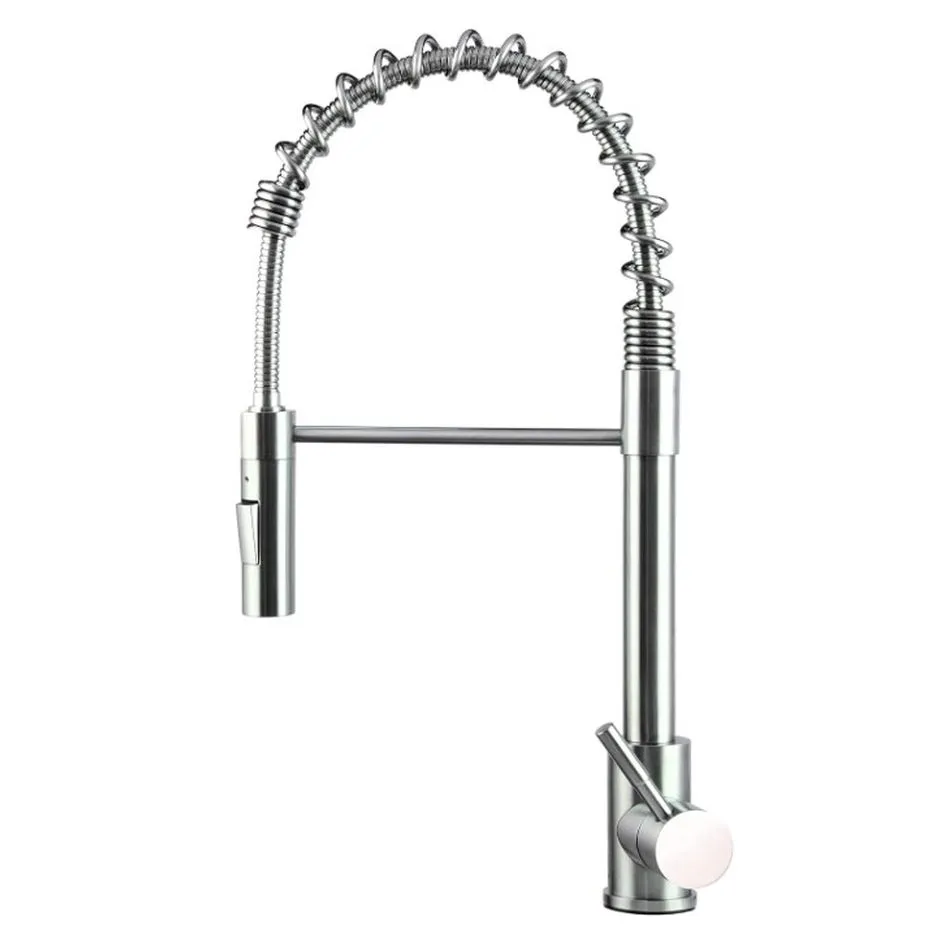 Coiled Pull-Down Faucet - Blac