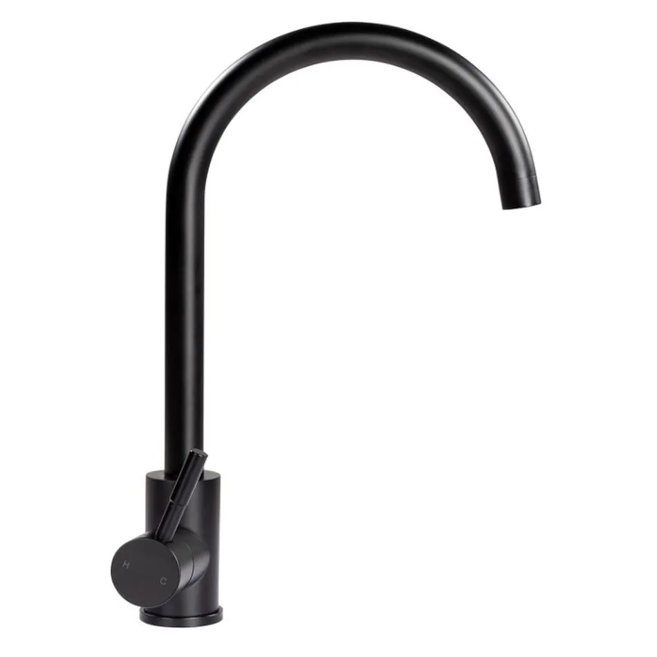 Curved Gooseneck Faucet - Blac