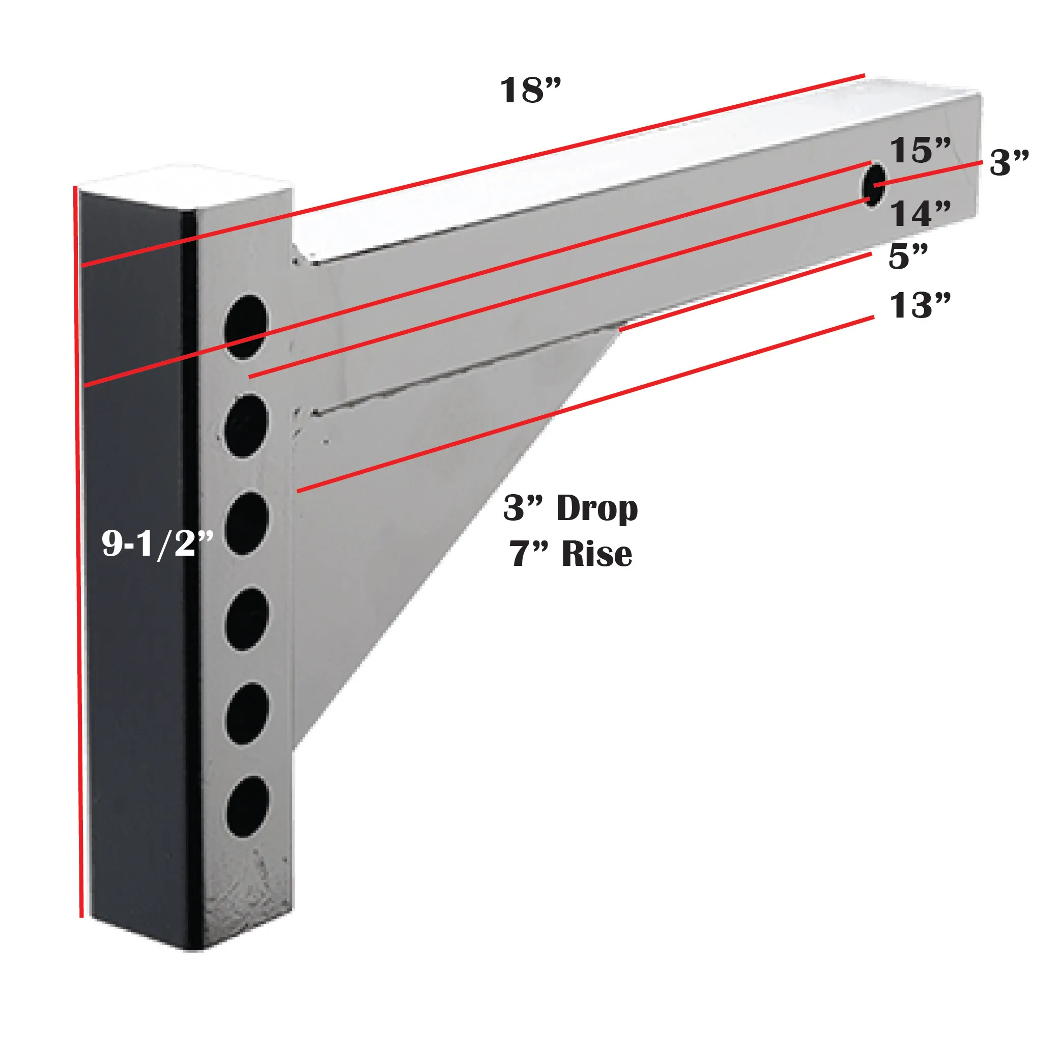 2In  SQ - 3In  drop/7In  rise