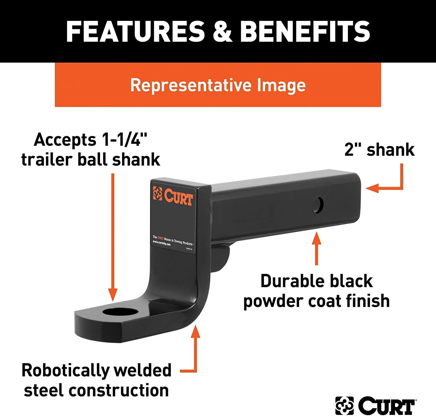 BALL MOUNT 4IN DROP SOLID SHAN