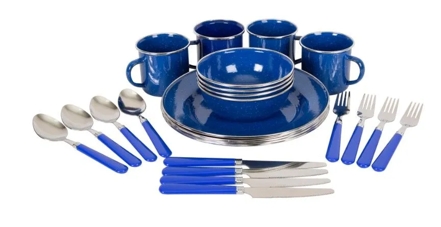 ENAMEL CAMPING TABLEWARE SET -
