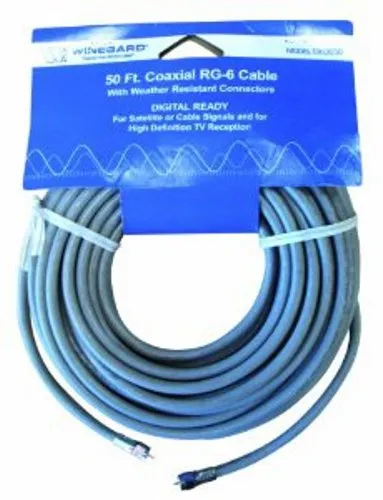 50ft RG-6 cable w/O-ring conne