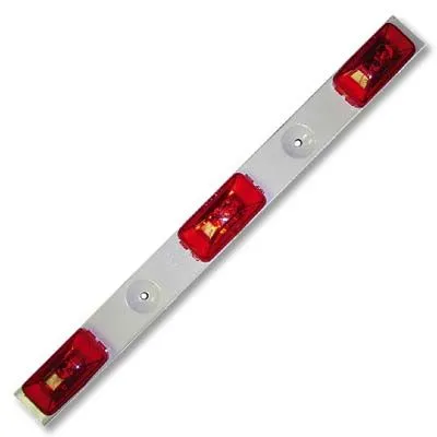 Red LED Tri-bar with Black Met