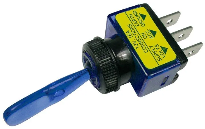 ILLUMINATED SPST TOGGLE -BLUE