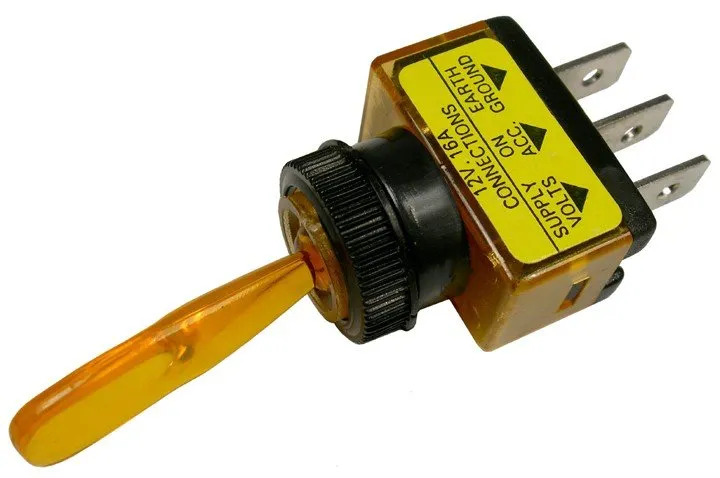 ILLUMINATED SPST TOGGLE -AMBER