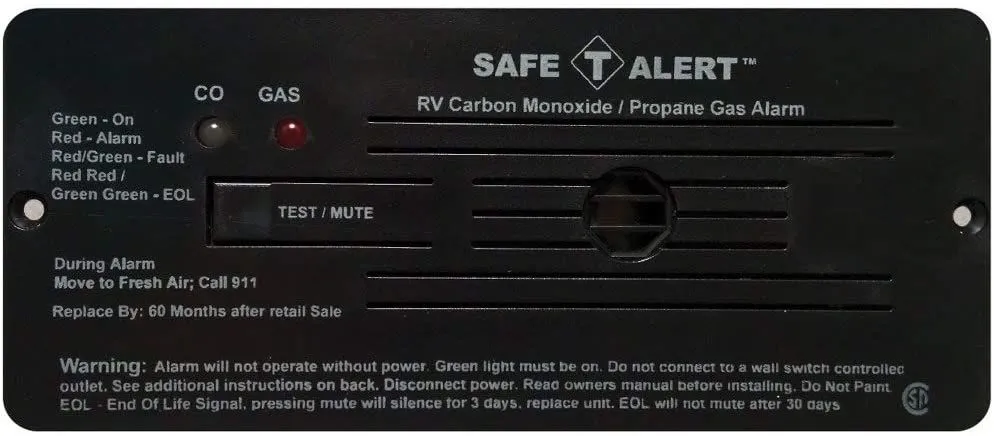 Combo CO2/LP Alarm-Blk Flsh Mn