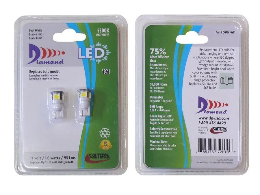 194 LED BULB BRIGHT WHI 2/pk