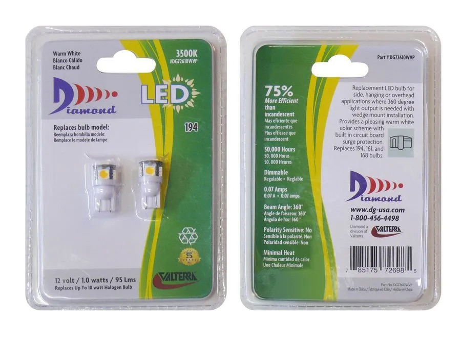 194 LED BULB SOFT WH 2/pk