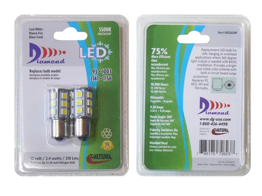 1141 LED BULB BRIGHT WH 2/pk