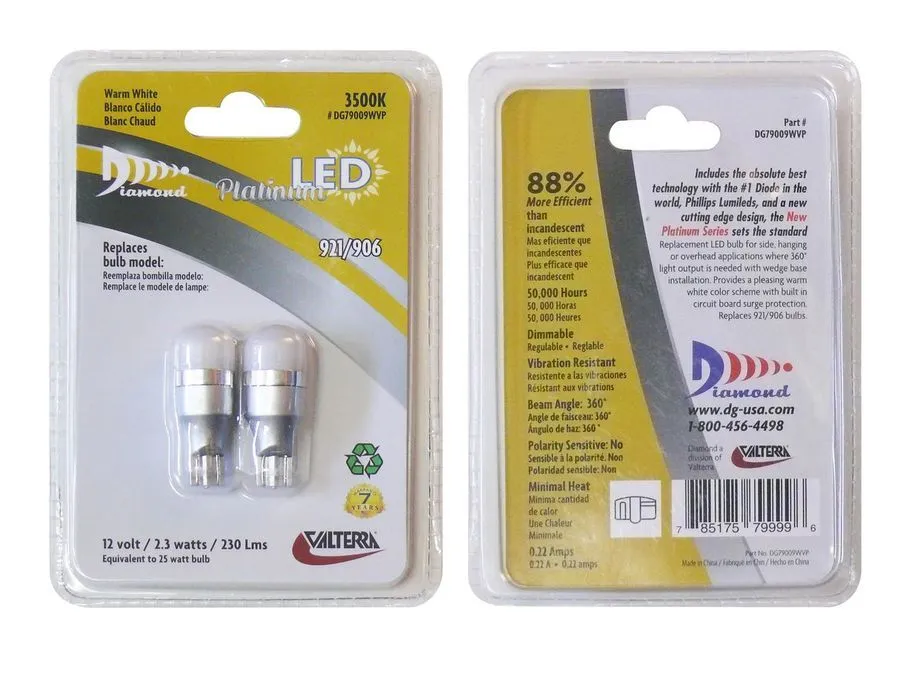 LED 2PK WHITE CAP 921 PLATINUM