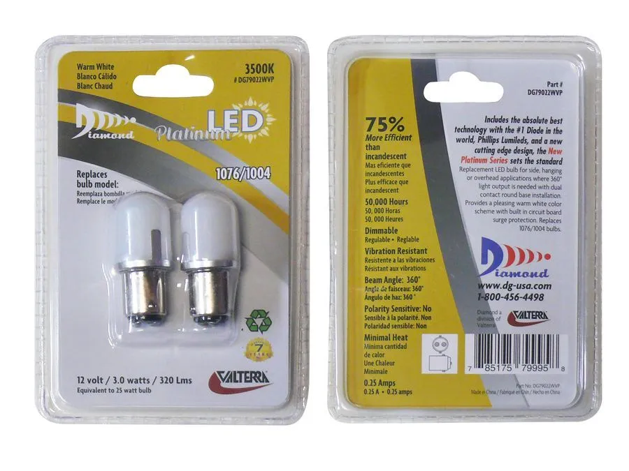LED 2PK WHITE CAP 1076 PLATINU