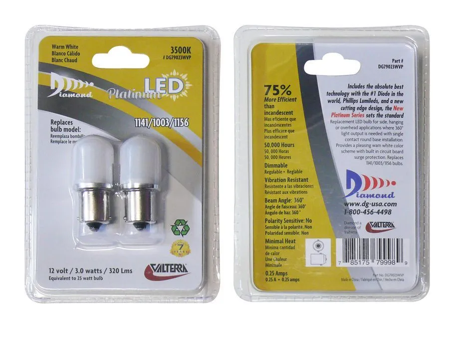 LED 2PK WHITE CAP 1141 PLATINU