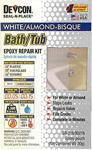 Tub Repair Kit, Whit & Almond