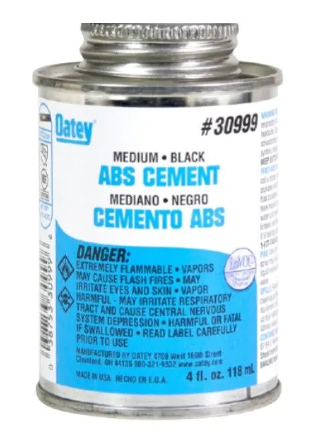 1/4PT ABS BLACK CEMENT